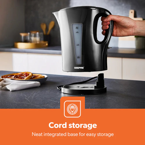 Geepas 1.7L Cordless Electric Kettle Black (GK38029UK_BK)