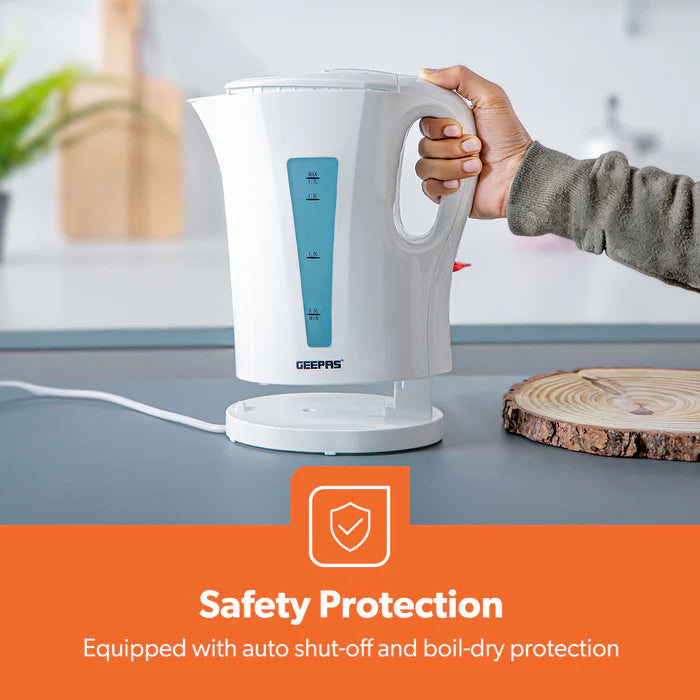 Geepas 1.7L Cordless Electric Kettle White (GK38029UK_WT)