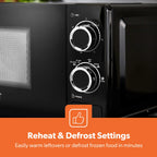 Geepas 20L Manual Freestanding Microwave 700W Black (GMO1899-BK)