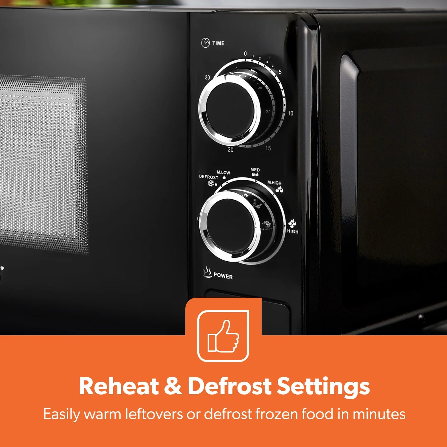 Geepas 20L Manual Freestanding Microwave 700W Black (GMO1899-BK)
