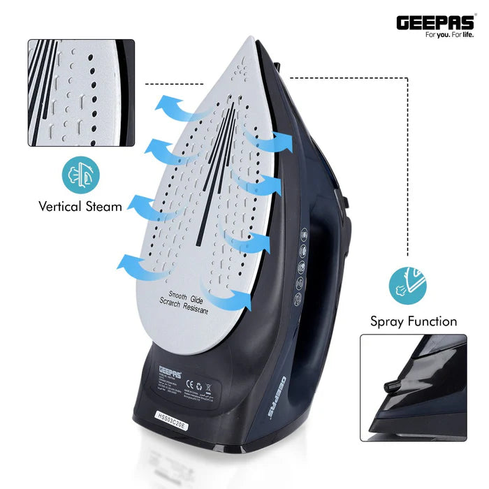 Geepas 2400W Steam Iron Black (GSI7703UK-BK)