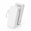 Ven-Dens 20000mAh 3-in-1 Power Bank with Built-In Cables & LED Torch (VD-PB059) - White