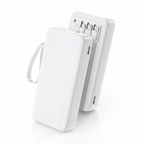 Ven-Dens 20000mAh 3-in-1 Power Bank with Built-In Cables & LED Torch (VD-PB059) - White