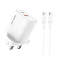 Ven-Dens 20W Fast Charger with USB-C to USB-C Cable Dual Port PD & QC 3.0 (SP-CDK004)