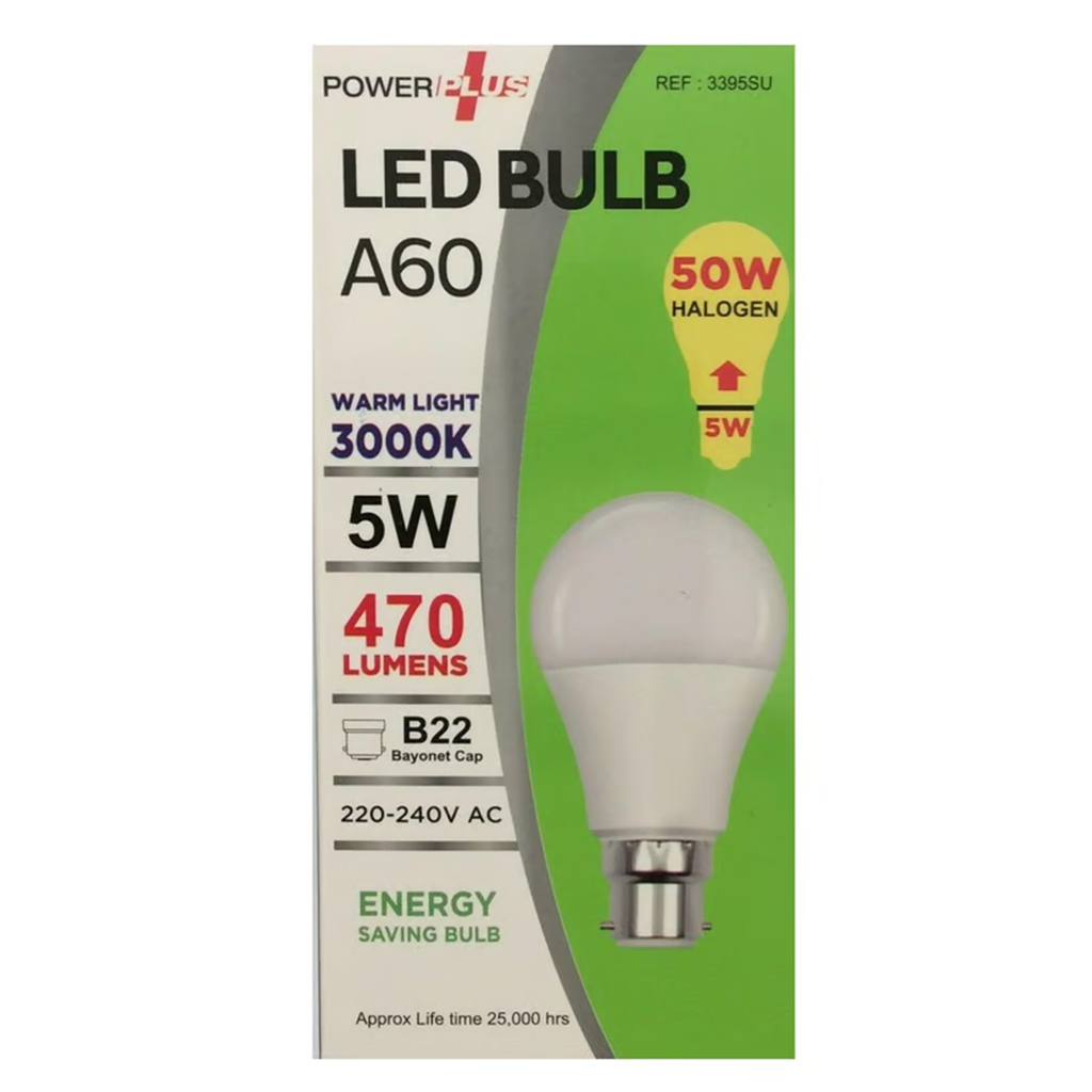 Powerplus LED Light Bulb 5W (50W Equivalent) B22 GLS - Warm White