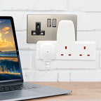 Powerplus T Shaped 3-Way UK Plug Adaptor (1086)