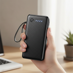 Ven-Dens 20000mAh 3-in-1 Power Bank with Built-In Cables & LED Torch (VD-PB059) - Black