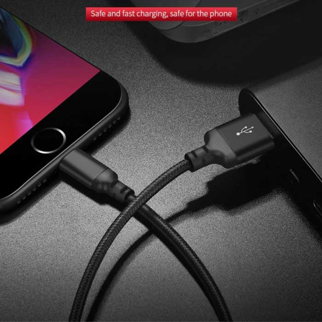 Powerplus USB to 8 Pin Cable 1m Black Braided Charging & Data Cable (2082)