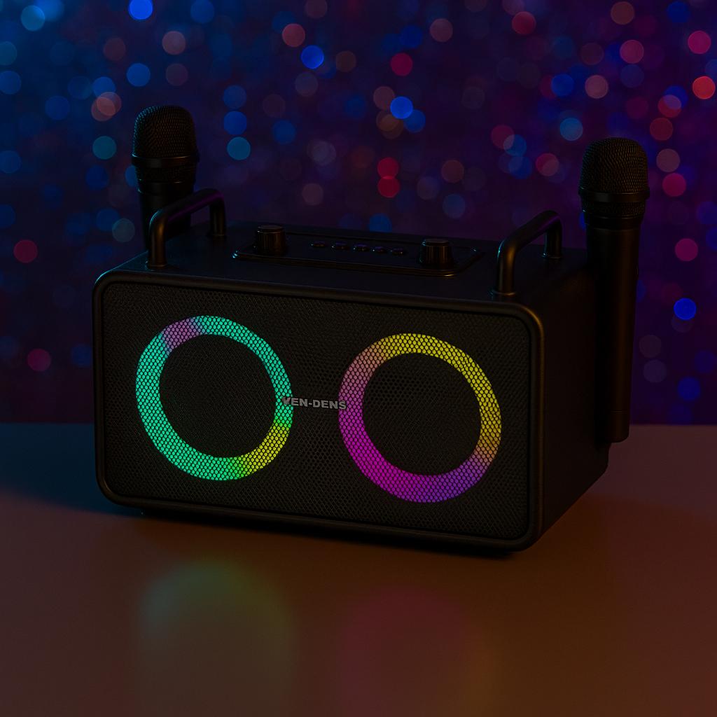 Ven-Dens Portable Karaoke Speaker with Dual Wireless Microphones (VD-SPK006)
