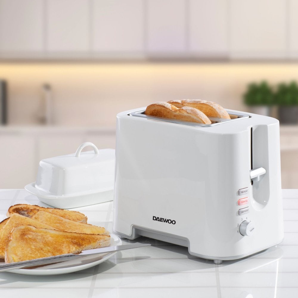 Daewoo 2 Slice Toaster 870W - White