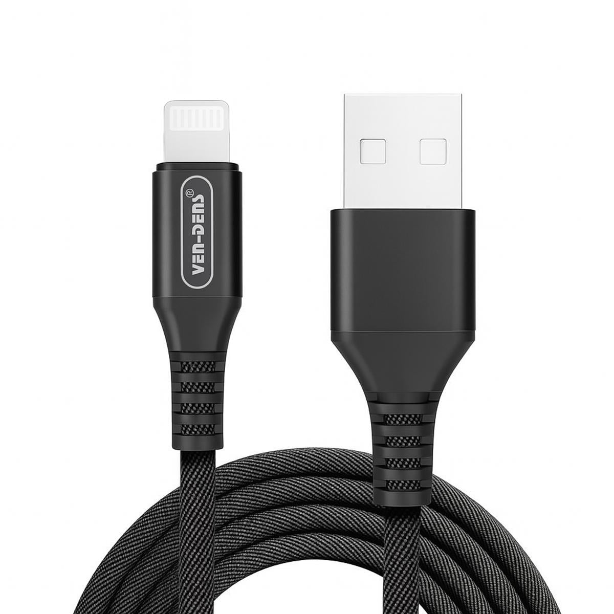Ven-Dens Black Fast Charging Cable Lightning to USB-A 1.5M (VD-DC102 ...