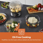 Geepas 7.2L Stainless Steel Electric Food Steamer 3 Tier (GFS63066UK)