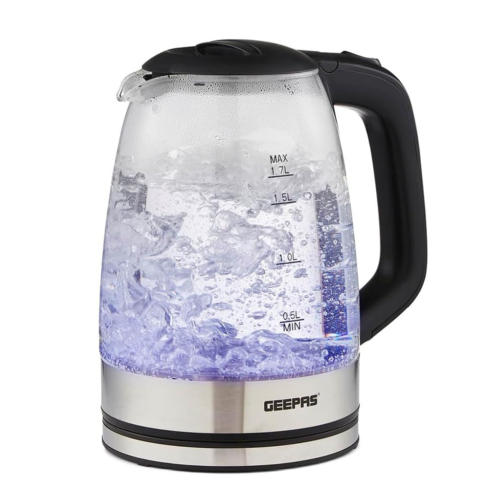 Geepas 1.7L Illuminating Glass Electric Kettle (GK38058UK)