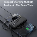 Ven-Dens 20000mAh 3-in-1 Power Bank with Built-In Cables & LED Torch (VD-PB059) - Black