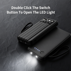 Ven-Dens 20000mAh 3-in-1 Power Bank with Built-In Cables & LED Torch (VD-PB059) - Black