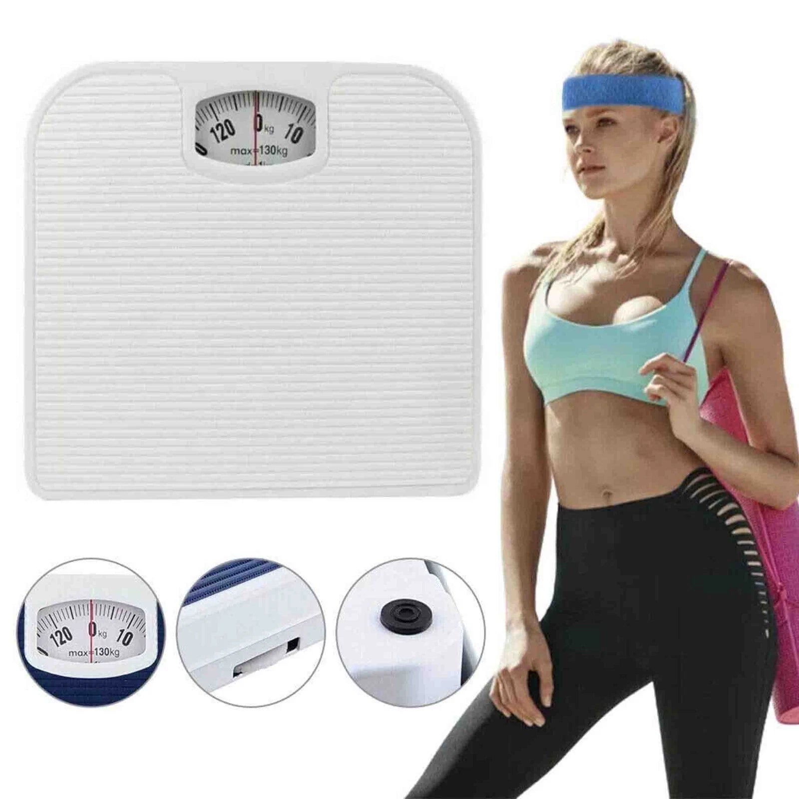 Prima Mechanical Dial Bathroom Scales White 130kg Capacity