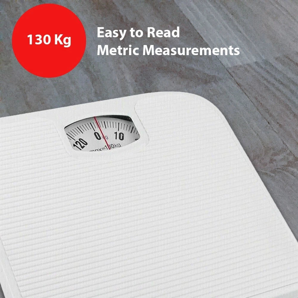 Prima Mechanical Dial Bathroom Scales White 130kg Capacity