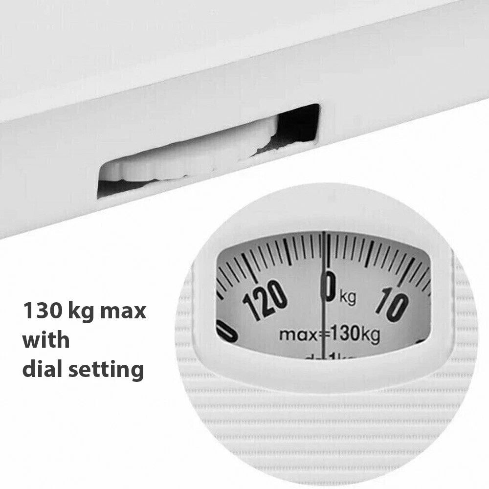 Prima Mechanical Dial Bathroom Scales White 130kg Capacity