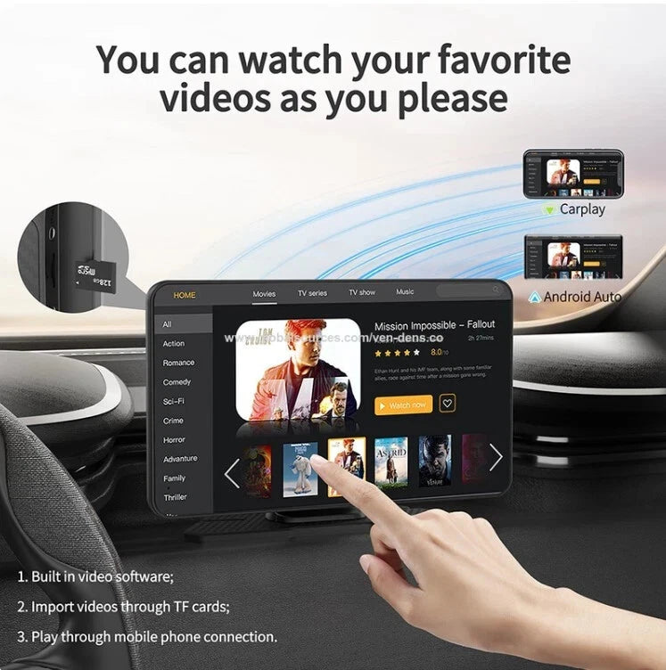 Ven-Dens 7" In-Car Infotainment CarPlay Display Screen (VD-CP007)