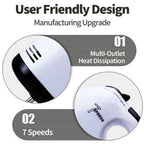 Infapower 7-Speed Electric Hand Mixer with 4 Attachments (X101)