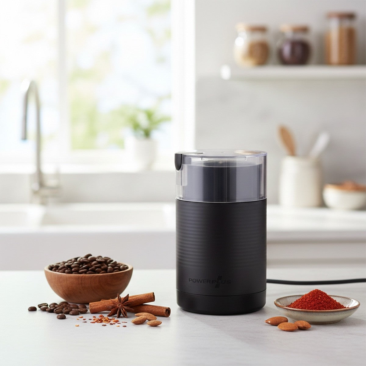 Powerplus 150W Electric Coffee & Spice Grinder 70g - Black