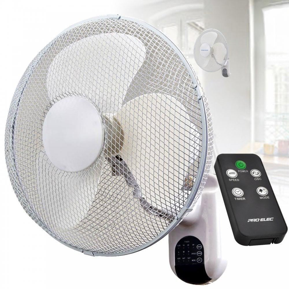 Pro-Elec 16” Wall Mounted Oscillating Fan with Remote
