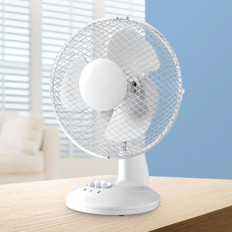 Pro-Elec 9” Oscillating Desk Fan - White