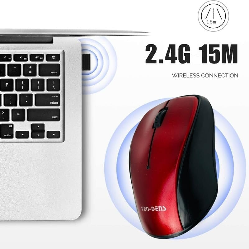 Ven-Dens Wireless Mouse (VD-MS002) - Red