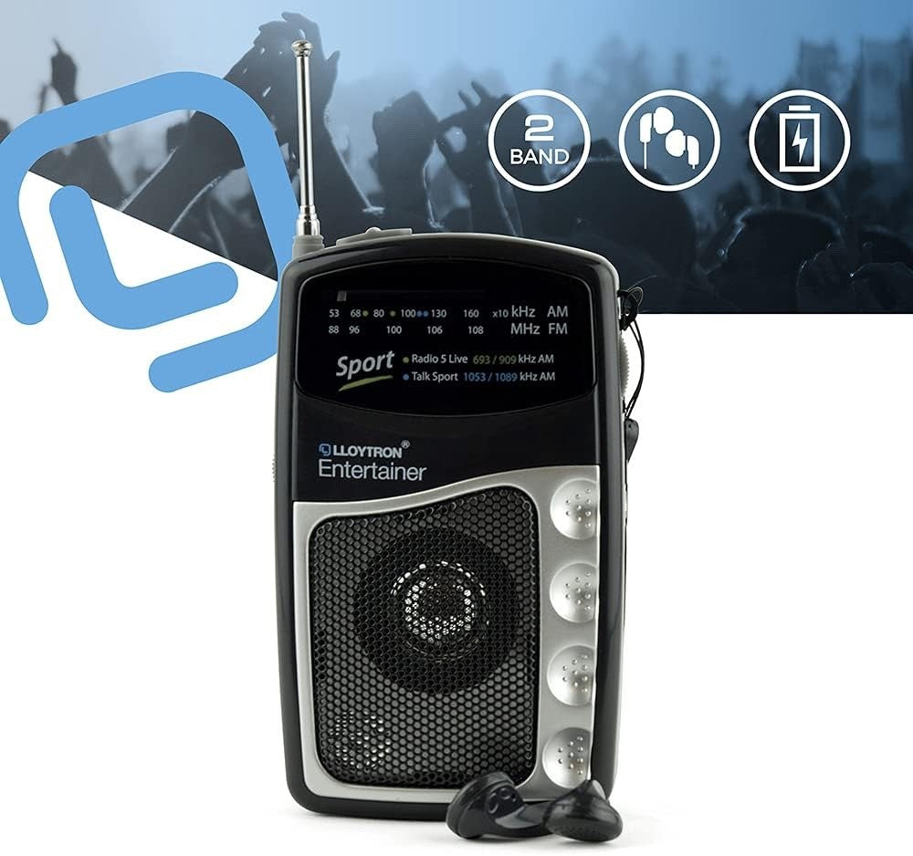 Lloytron Entertainer AM/FM Personal Sports Radio (N2201BK)