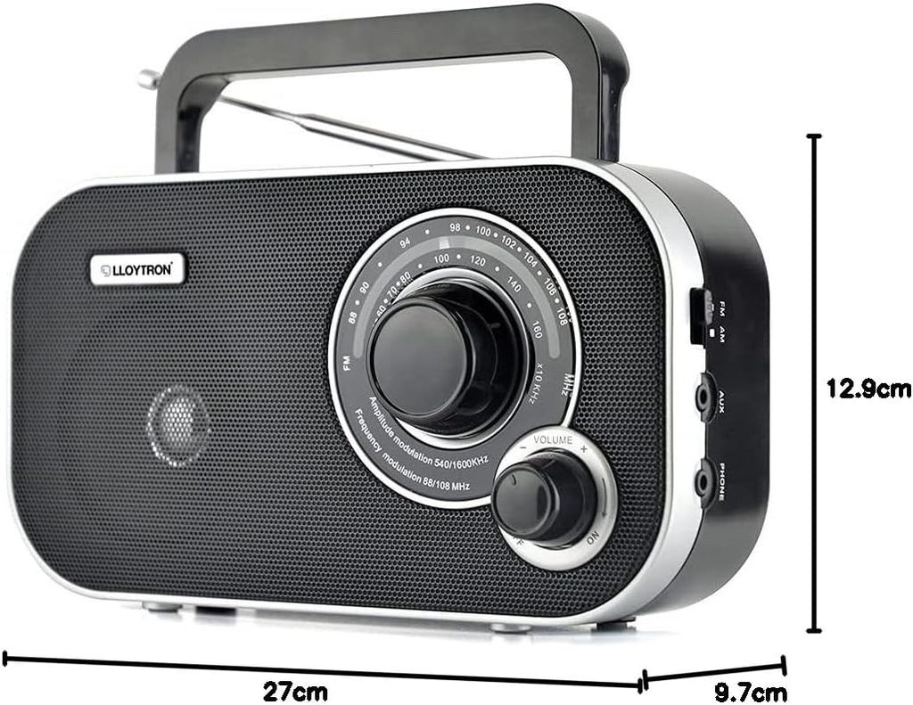 Lloytron Calypso Portable AM/FM Radio (N2405BK)