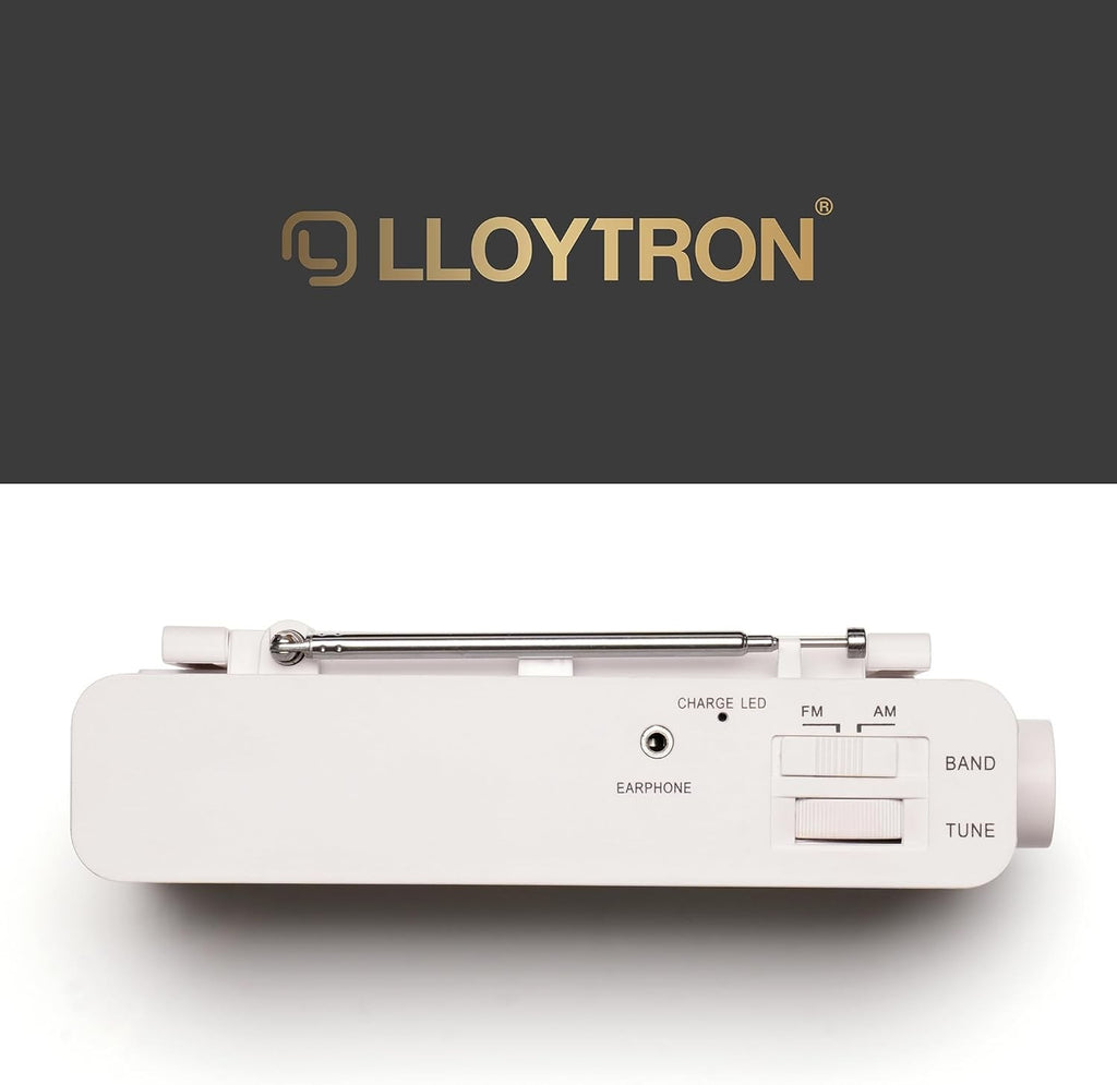 Lloytron Rhythm Rechargeable AM/FM Portable Radio (N2408WH) - White