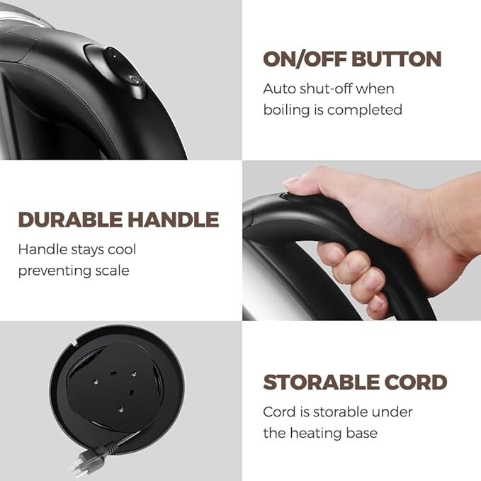 Infapower 1.8L Stainless Steel Cordless Electric Kettle (X503)