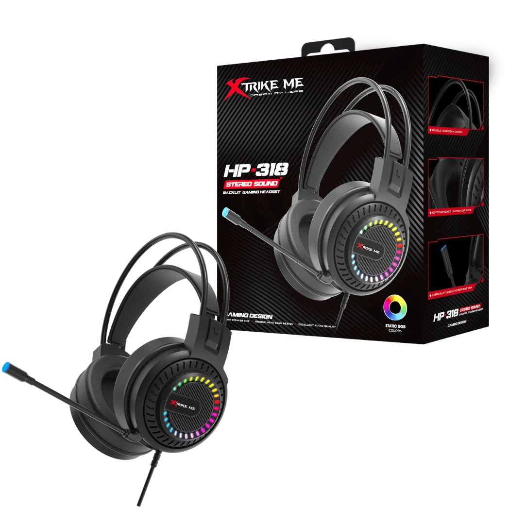 XTrike Me RGB Gaming Headset Stereo Mic for PC/PS5/Xbox (HP-318)