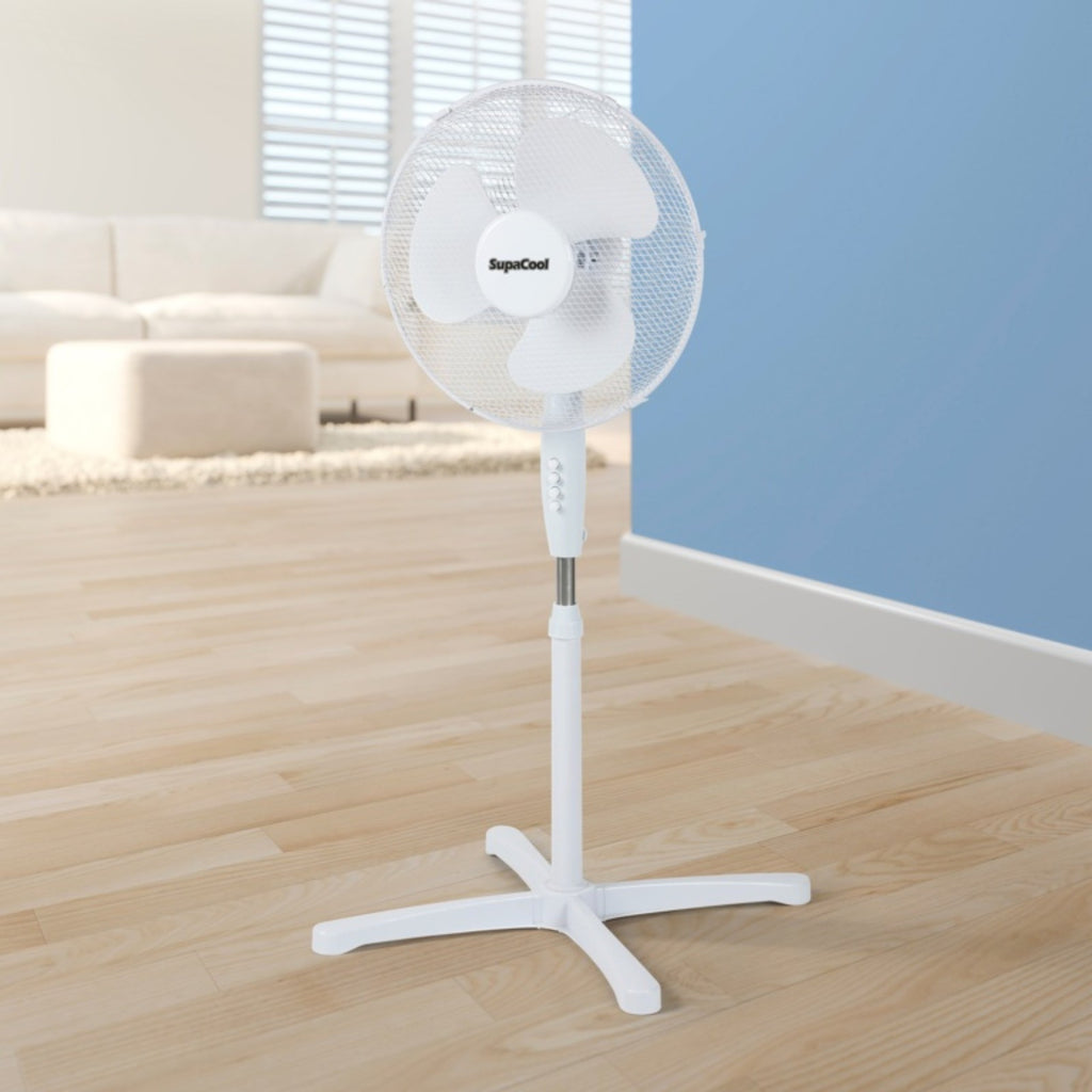 SupaCool 16" Pedestal Stand Fan White (SCF16A)