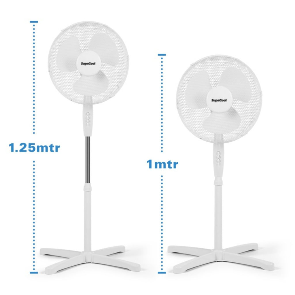SupaCool 16" Pedestal Stand Fan White (SCF16A)